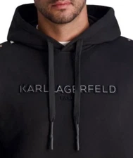 Karl Lagerfeld Paris Men's Classic Logo Hoodie Raised Stitched. NWT Sz Large