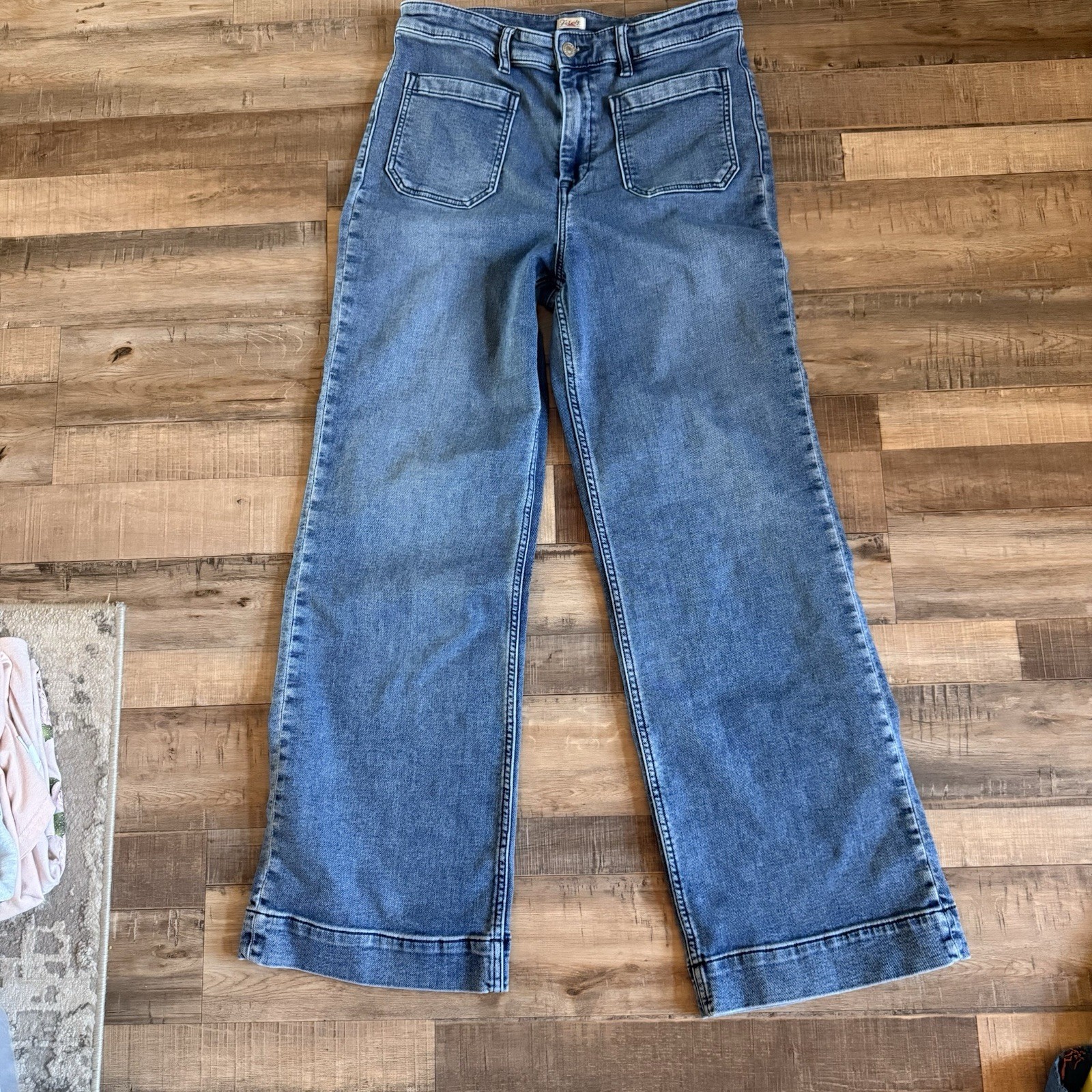 Faherty Stretch Terry Patch Riverton Wide Leg Den… - image 1