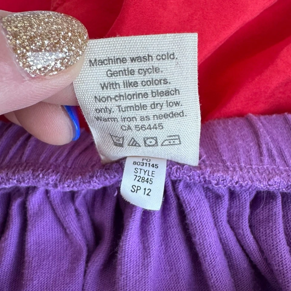 J Crewcuts девочек юбка 100% хлопок мягкий фиолетовый красный Flowy Summer удобный - Изображение 4 из 4