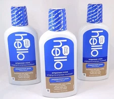 hello Empower-Mint Mouthwash Peppermint Pow 16oz Fluoride Free Lot of 3 Bottles