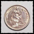 1860-O SEATED LIBERTY HALF DIME Better Date Sharp XF #13D72  .900 Fine Silver