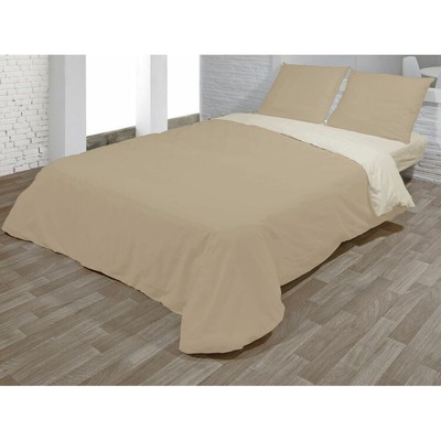 L&son Set Copripiumino Matrimoniale 3 Pezzi Beige – Morbido E Traspirante, 228x228 Cm + 2 Federe 50x66 Cm