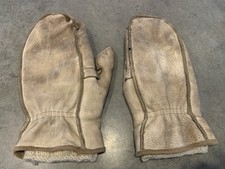 Vtg Leather Mittens Genuine Topgrain Lined W/Cuffs See Pics For Size