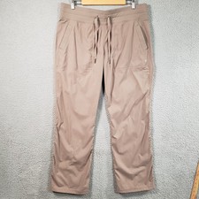Lululemon Dance Studio Mid Rise Pant Regular Women 14 Brown Stripe LW5ENOR FLAWS