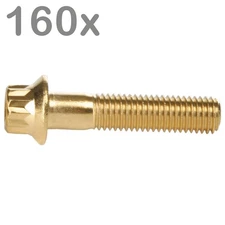 160 Goldlook Stainless Steel M7x32 Screws for BBS Rial Schmidt O.Z. Dynatech Carline Wheels