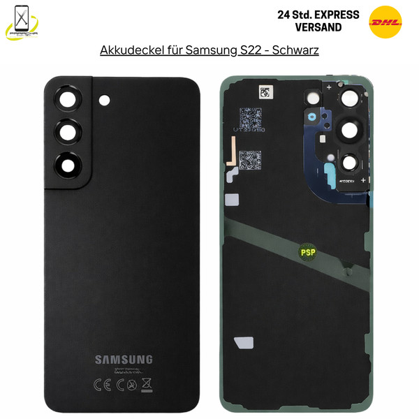100% Original Samsung Galaxy S22 5G S901B Akkudeckel Backcover Deckel Schwarz-image