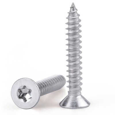 #10 x 1-1/4'' Flat Head Torx Drive Tapping Screws for Wood and Metal, 304 Stai...