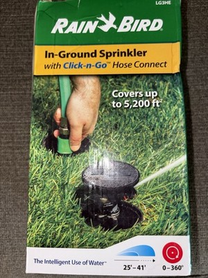 Rain Bird LG3HE In-Ground Impact Sprinkler w/Click-N-Go Connect, 360, 26-41 ft.
