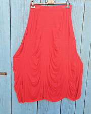 Weiter eleganter Rock in Wasserfall-Optik  Maxirock  Rot EG 42 44 46