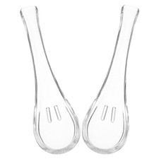 2 Pezzi Utensili da Servizio Zuppa Asiatica Cucchiai Cucchiai in Vetro Trasparente