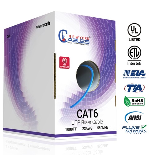 CAT6 Riser Cable 1000ft | UL Listed CMR UTP 23AWG 550MHz High-Speed - 第 12/39 張圖片