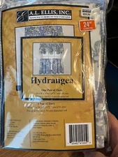 A.L Ellis, Inc. Hydrangea Curtain 68"x24" Rod Pocket 1 Pair Of Tiers