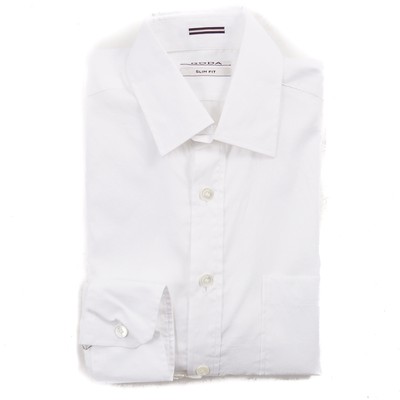Roda Slim-Fit Woven White Cotton Button 