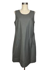 Women's Calvin Klein Light Gray Shift Tank Dress Size Business Lined Pockets