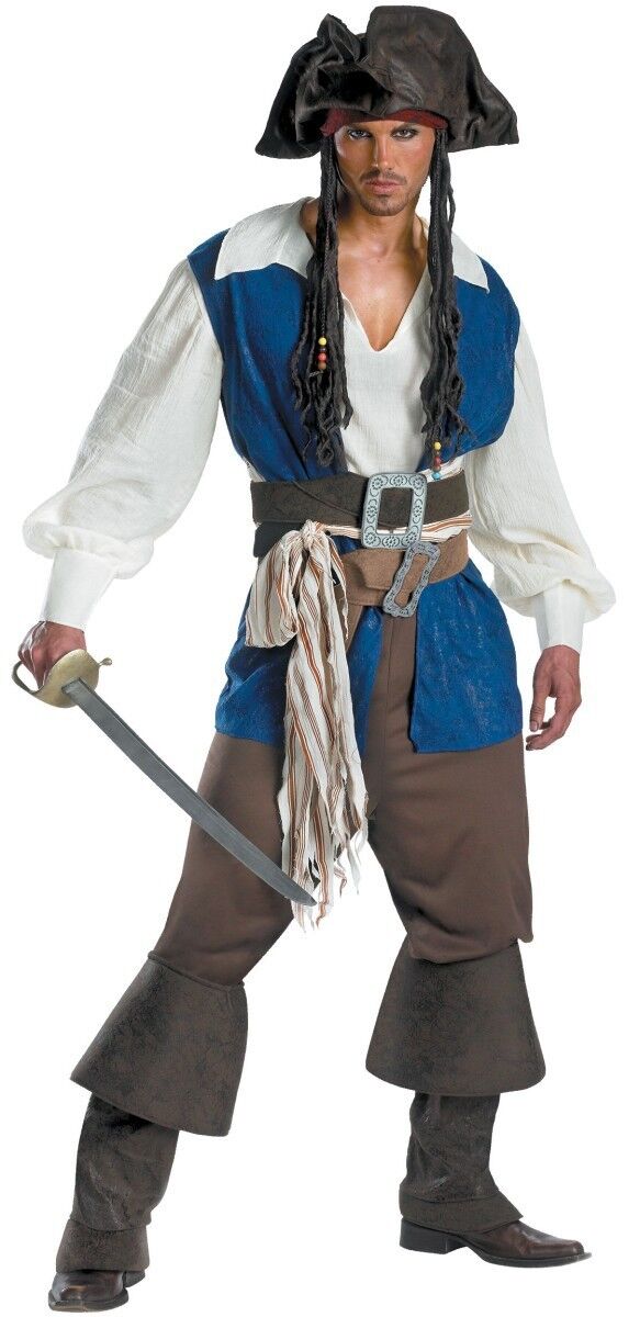 Pirates of the Caribbean Captain Jack Sparrow Pirate Costume Outfit Prom Gown Men Teen