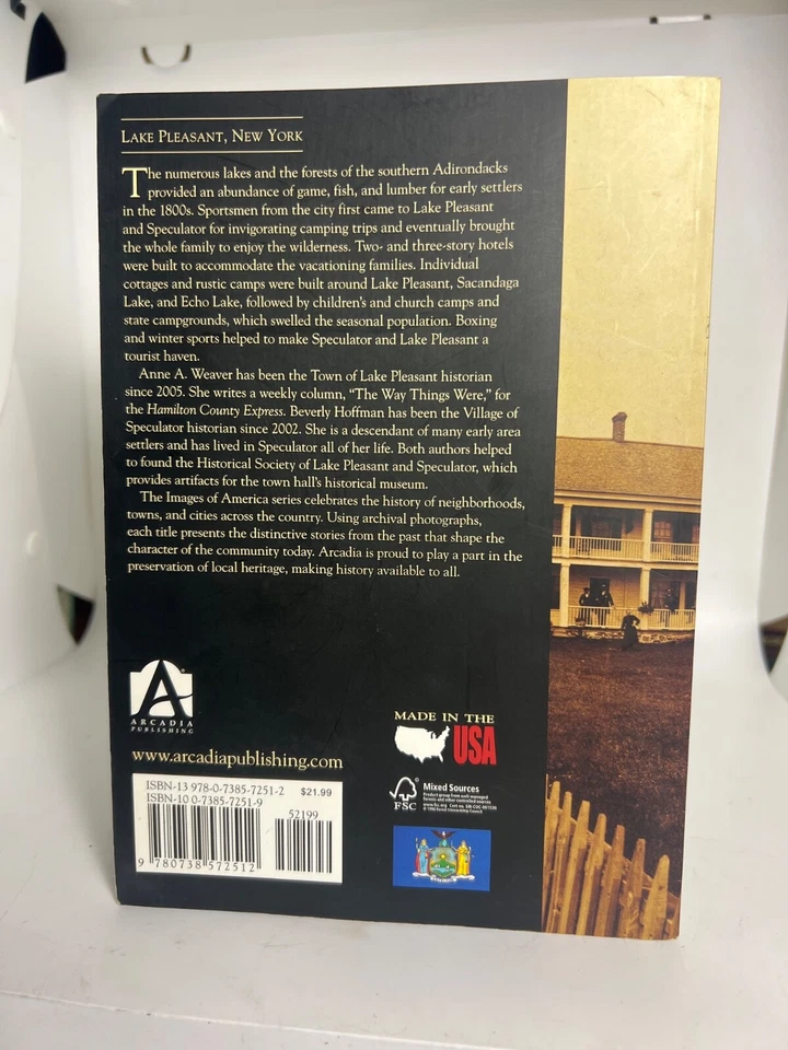 Lake Pleasant New York Adirondacks Mountains Illustrated Signed Anne Weaver Look Foto 3 de 4