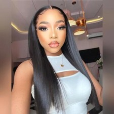 Straight 18 Inches Hair 100 Human Hair Wig 13x4 HD Lace Front 150 Dens  