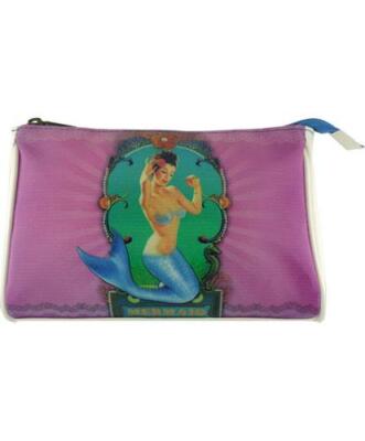 Mermaid Toiletry Pouch Cosmetic Makeup Case Lavishy Vegan Leather Ocean Sea