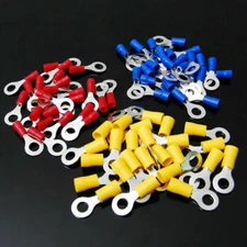 22-10AWG Insulated Ring Electrical Wire Connectors Splice Spade Crimp Terminals
