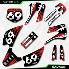 Red Savage Racing Graphics Kit fits Kx85 05-13 Plates Kx 85 2005-2013