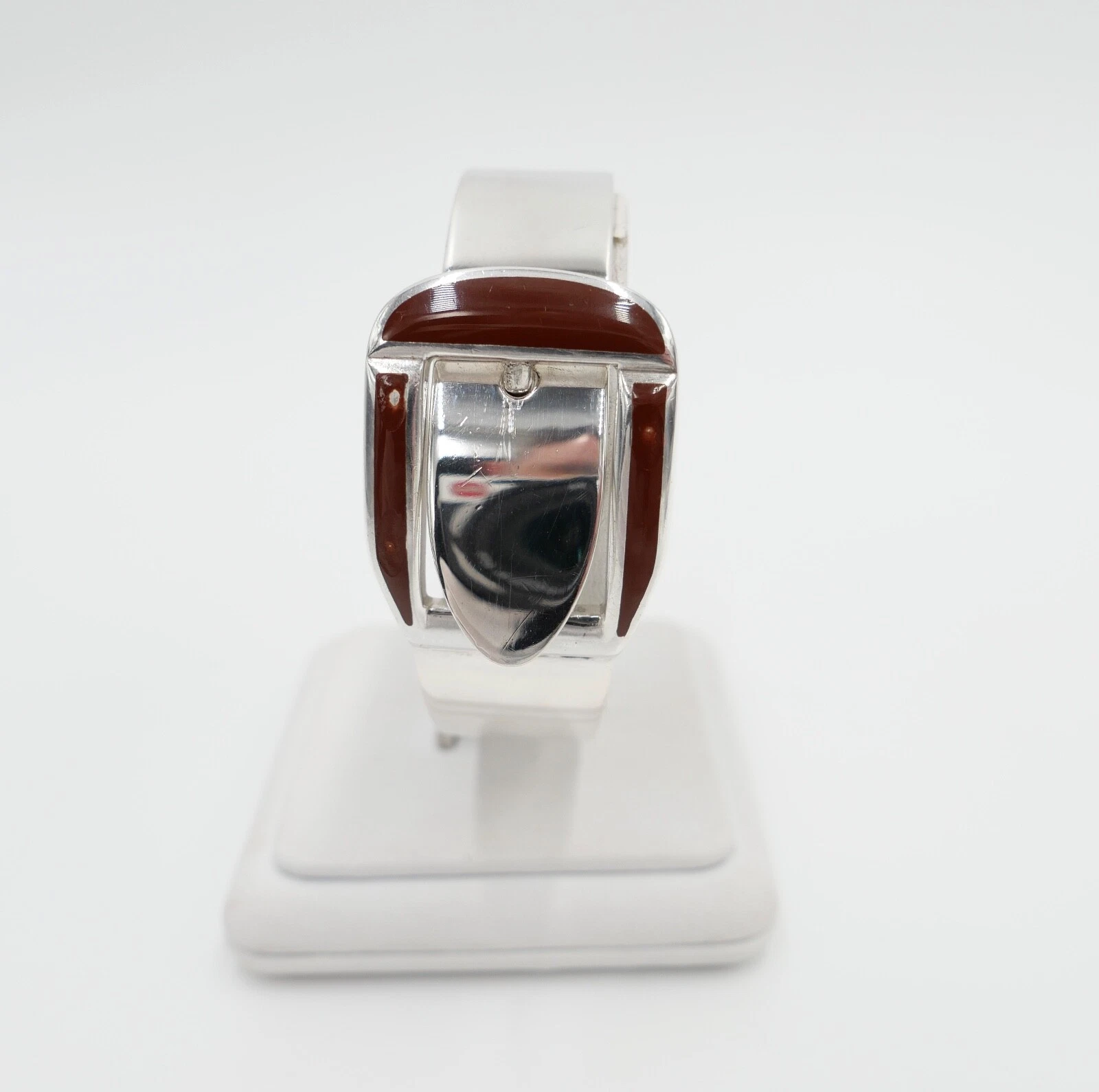 Bracelet vintage Gucci barrette ceinture émail 800 bracelet FI195 ITALY 1970