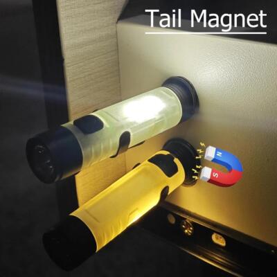 LED Mini Flashlight with Magnetic Hook Type-C Rechargeable Camping Torch Portabl