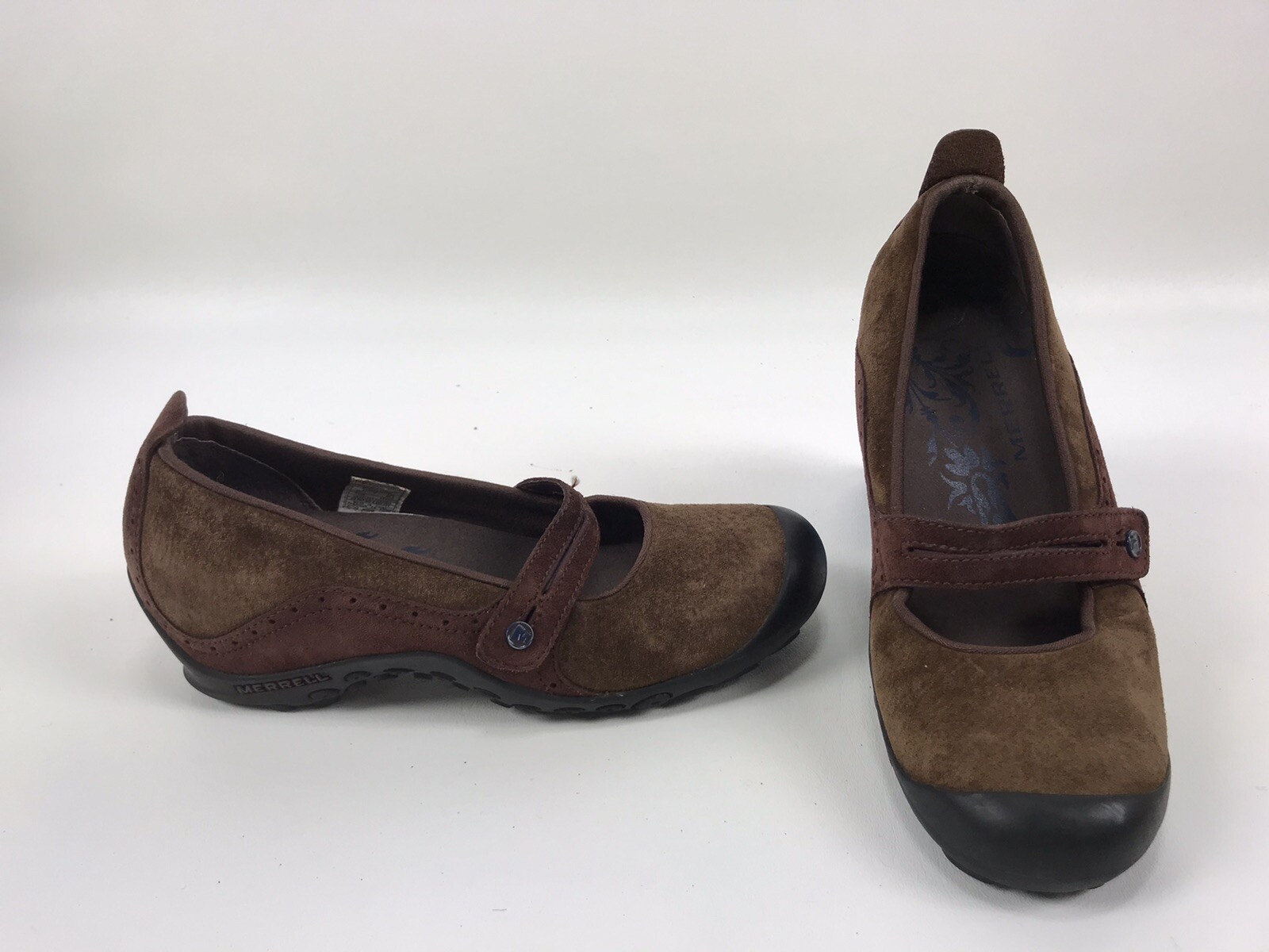 Scarpa Mary Merrell Plaza Bandeau donna taglia 9 5 rovere ciliegia marrone pelle scamosciata