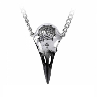 Corvus Corax Gothic Rabe Anhänger Talisman Rabenschädel Batcave ALCHEMY P898