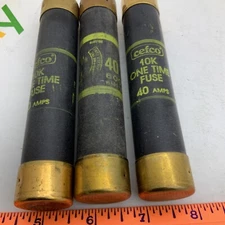 3-PK Cefco  ONE TIME FUSE 40Amps  600V Class H IR 10k New