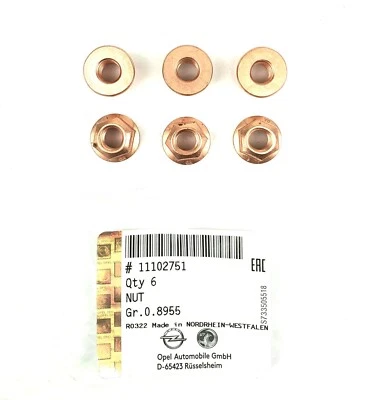 6x Originale Opel Mutter Abgaskrümmer Astra, Vectra, Corsa, Zafira - 11102751 - Bild 1 von 3