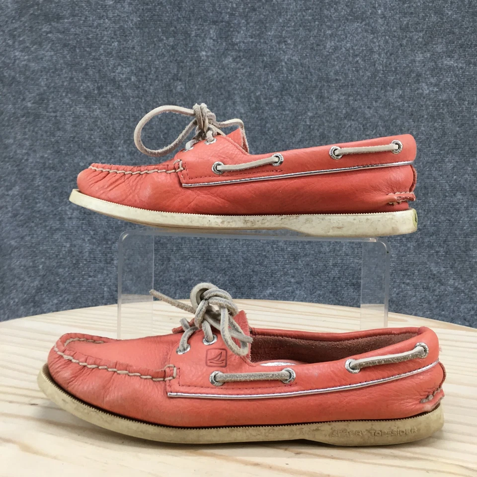 Sperry Top Sider Shoes Womens 6 M Boat Pink Leather Lace Up Casual Flats 9265638 - Image 2 of 4