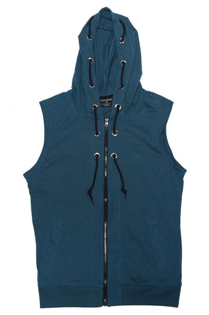 Victorious Men's Lightweight Sleeveless Zipper up Gym Vest