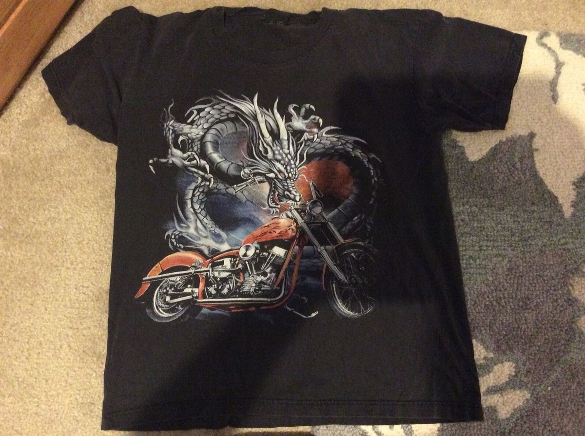 Mr Big Outfitters Dragon Motorcycle Graphic T shirt Size L Size