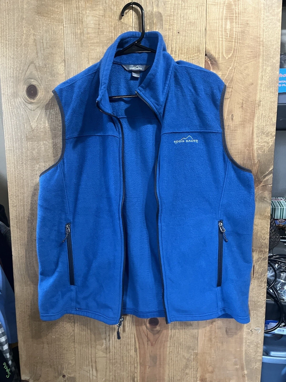 Eddie Bauer Vest Mens Extra Large L Blue Casual W/ Pockets Full Zip Outdoors