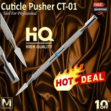 CUTICLE PUSHER MANICURE PEDICURE NAIL CARE ART TOOL STAINLESS STEEL DOUBLE SIDED