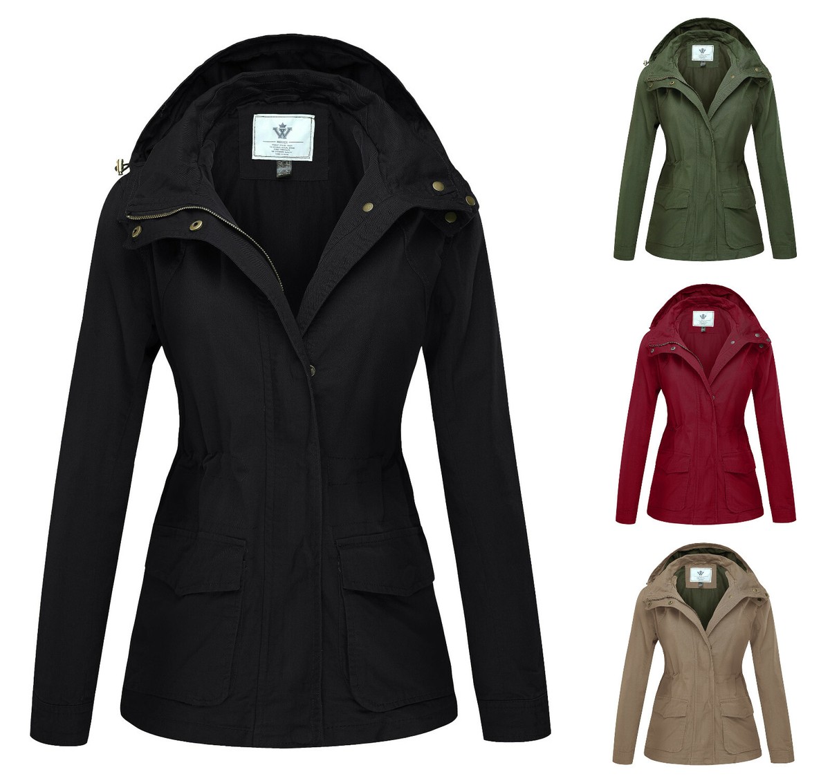 WenVen Women's Spring Anork Military Style Jacket Lightweight