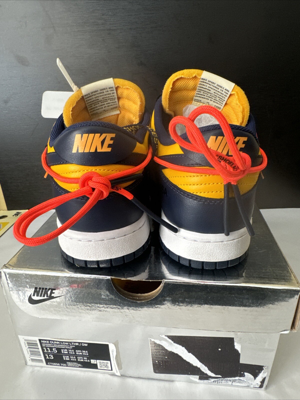 OFF WHITE X NIKE Taglia 11.5 Nike Dunk Low x OFF WHITE University G 2019