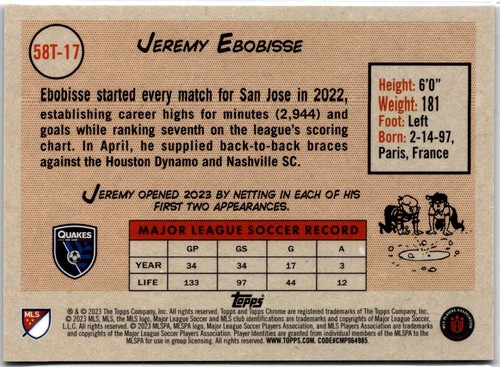 2023 Topps Chrome MLS 1958 Throwback Aqua 1-25 (Complete Your Set) /99 - Picture 25 of 33