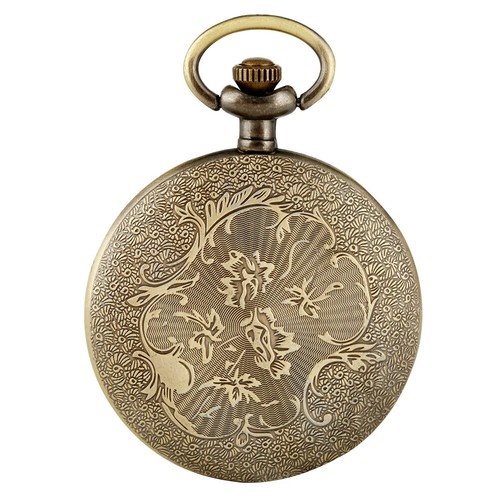 Vintage Bronze Quartz Pocket Watch for Men & Women with 80 Cm Pendant Chain - Picture 2 of 5