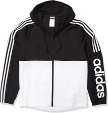 adidas Men's Essentials Colorblock Windbreaker, Black/White/White med