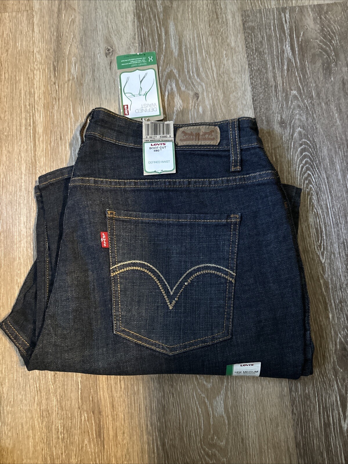 Levis 580 Plus Size Women’s Boot Cut Blue Jeans Medium Wash-image