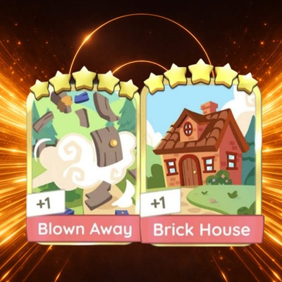 #ad BLOWN AWAY amp; BRICK HOUSE GOLDEN BLITZ EVENT MONO POLY GO 5 STAR STICKER FAST $6.49
