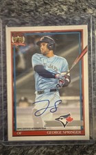 2026 Topps Series 1 - 1991 Topps Baseball Autographs George Springer #91A-GSP 