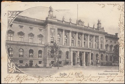 Ansichtskarte Berlin - Landtagsgebäude, BERLIN C 2 - 1.6.1904 nach GRÜNAU 2.6.04