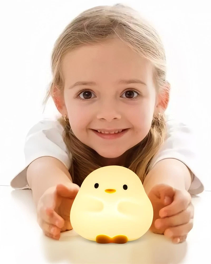 Luz Noche Pato LED Silicona Recargable USB Lámpara Mesita Niños Regalo Deco