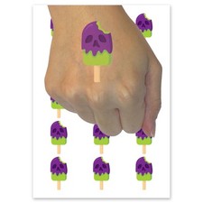 Melting Skull Popsicle Temporary Tattoo Water Resistant Fake Body Art Set