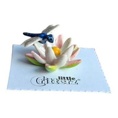 LITTLE CRITTERZ Dragonfly on Water Lily ''Bluet'' Miniature Figurine New LC845