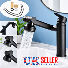 Black Kitchen Sink Mixer Tap 1080° Swivel Pull Out Spray Aerator Faucet Eyewash