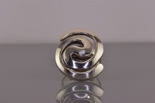 Sterling Silver 27mm Double Spiraled Swirled Solid Band Ring 13g 925 Sz: 7