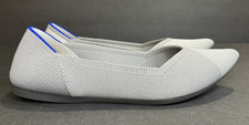 Rothy's The Point Ballet Flats Shoes 9.5 Gull Gray Slip On Knit Washable Preppy
